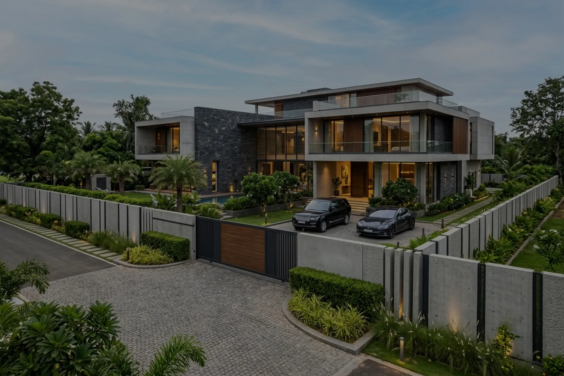 Precast Concrete Slab Wall and Modern Designed Compound Wall Fencing Kerala