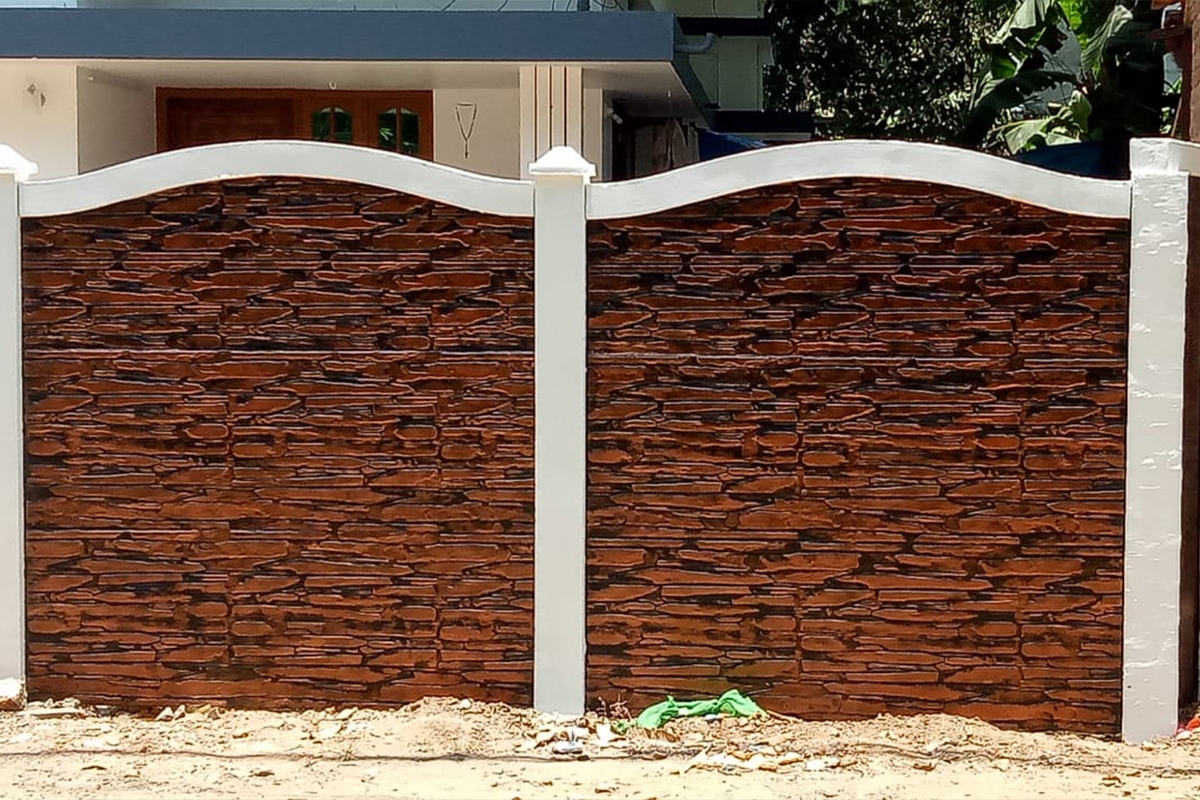 Modern designed slab wall fencing