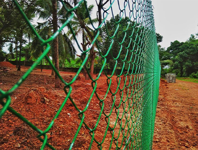 Mesh fencing for property boundaries